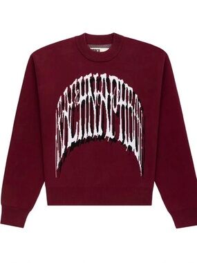 *BRAND NEW* SP5DER Burgundy Crewneck w/ design on front. Relaxed Fit.